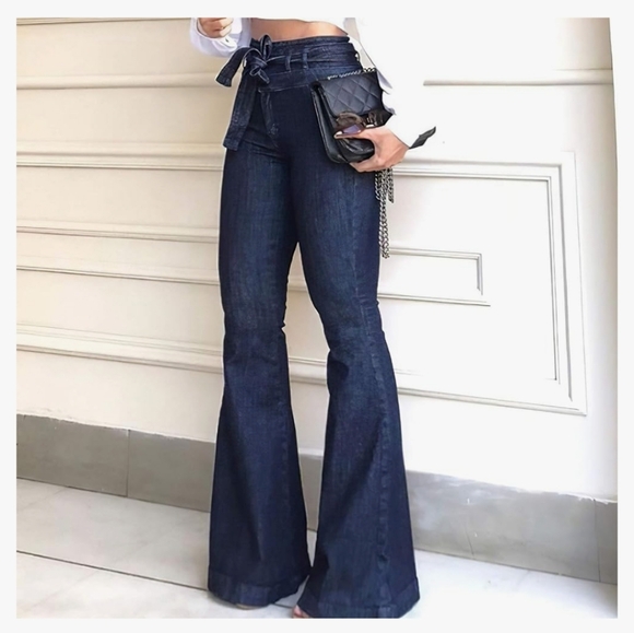 Pantete womens high waisted Bell Bottom denim jeans - Picture 3 of 13